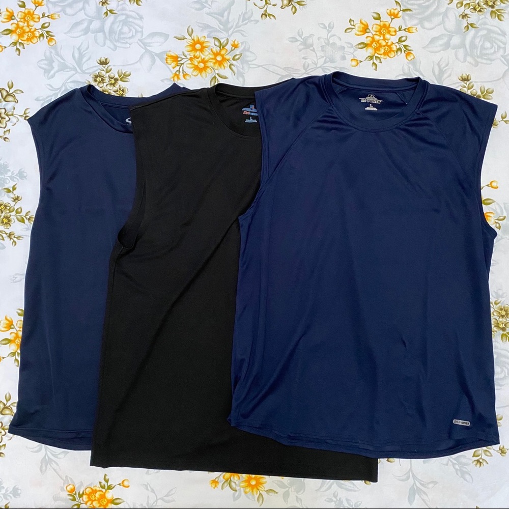 Russell Athletic/Champion Size L Workout Shirts